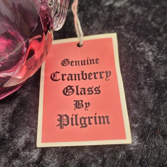 Pilgrim Cranberry Optic Glass Pitcher 3 1/2" - Picture 2 of 15